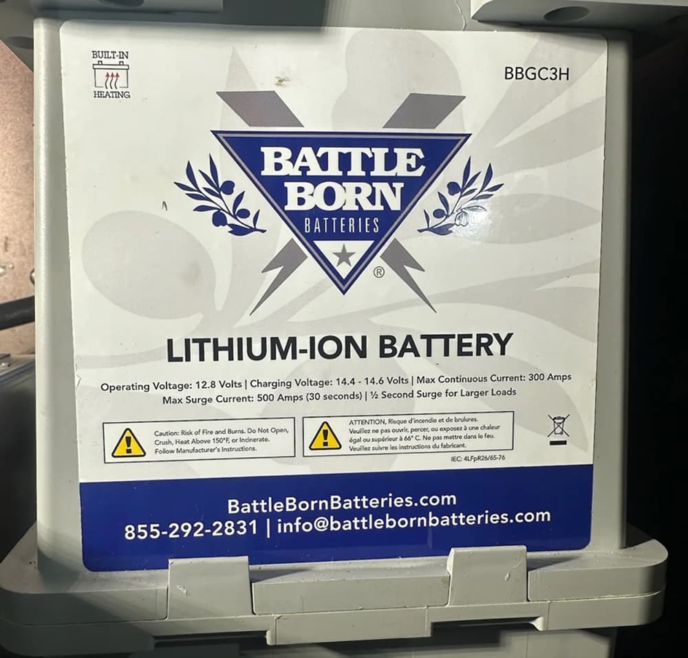 Example of Dragonfly Battle Born Lithium-ion batteries